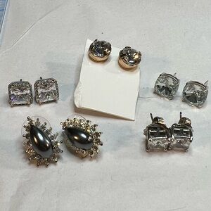 5 Pair Rhinestone Earrings
